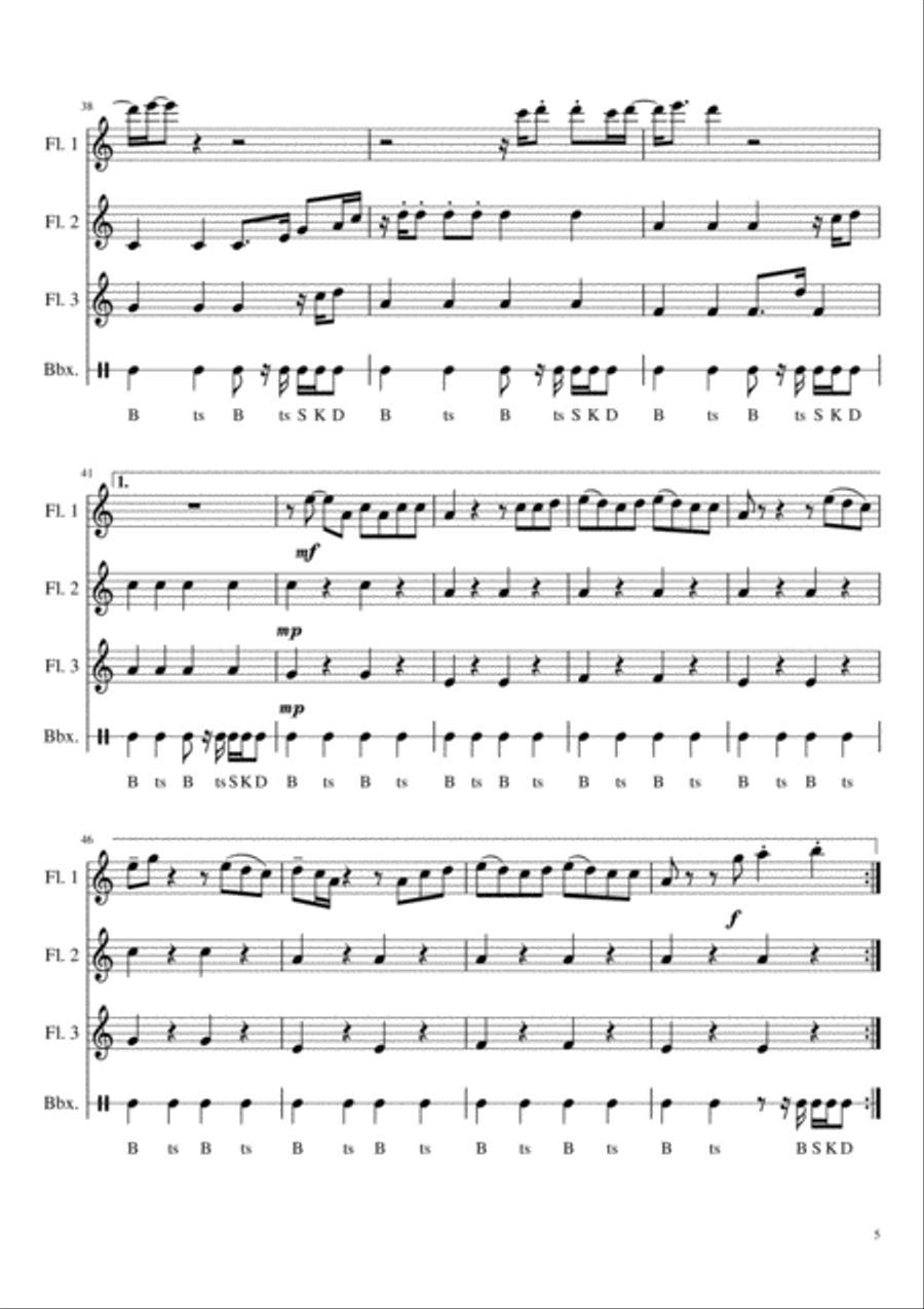 Can't Stop The Feeling from TROLLS Woodwind Trio scores gallery preview page 6