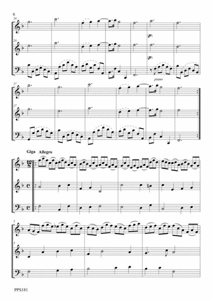 CORELLI TRIO SONATA IN F MAJOR Opus 4 No. 7 FOR FLUTE, OBOE & BASSOON