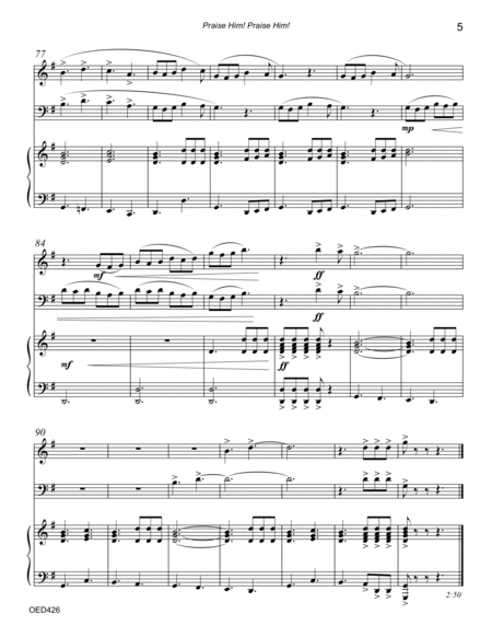 PRAISE HIM! PRAISE HIM! - OBOE & EUPHONIUM (Trombone) with Piano Accompaniment image number null