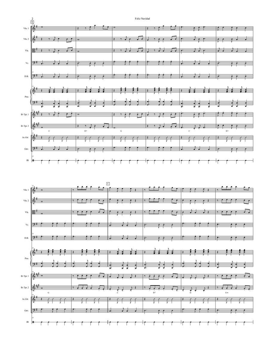 Feliz Navidad Feliz Navidad Full Orchestra scores gallery preview page 2