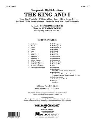 Symphonic Highlights from The King and I - Conductor Score (Full Score)