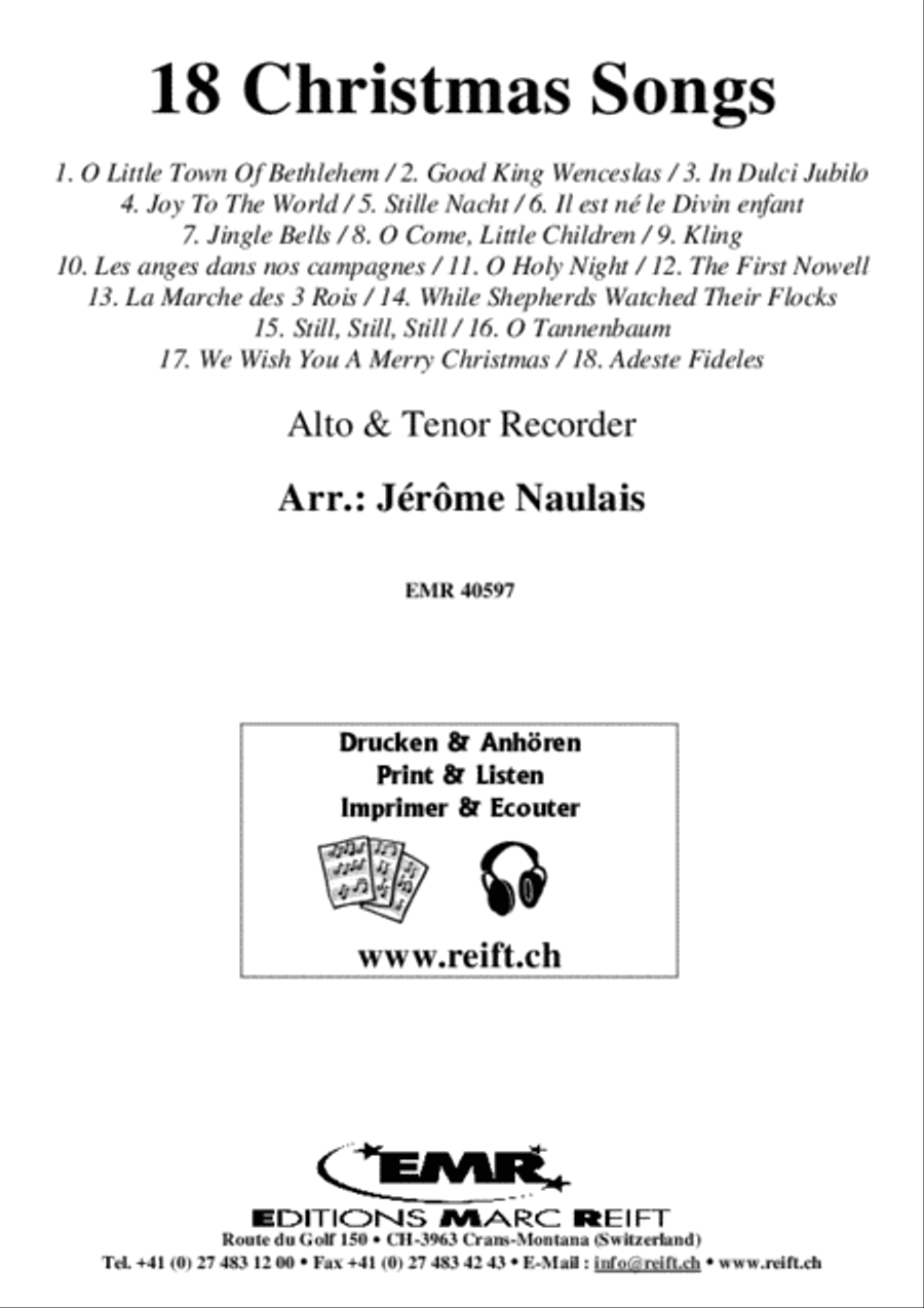 18 Christmas Songs Alto Recorder scores gallery preview page 2