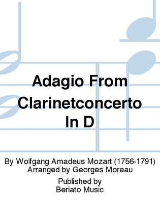 Book cover for Adagio From Clarinetconcerto In D
