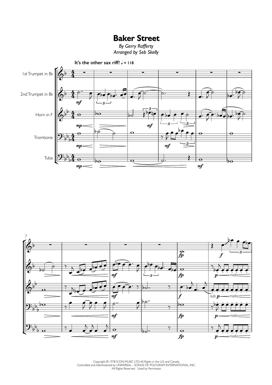 Baker Street Baker Street Brass Ensemble scores gallery preview page 1
