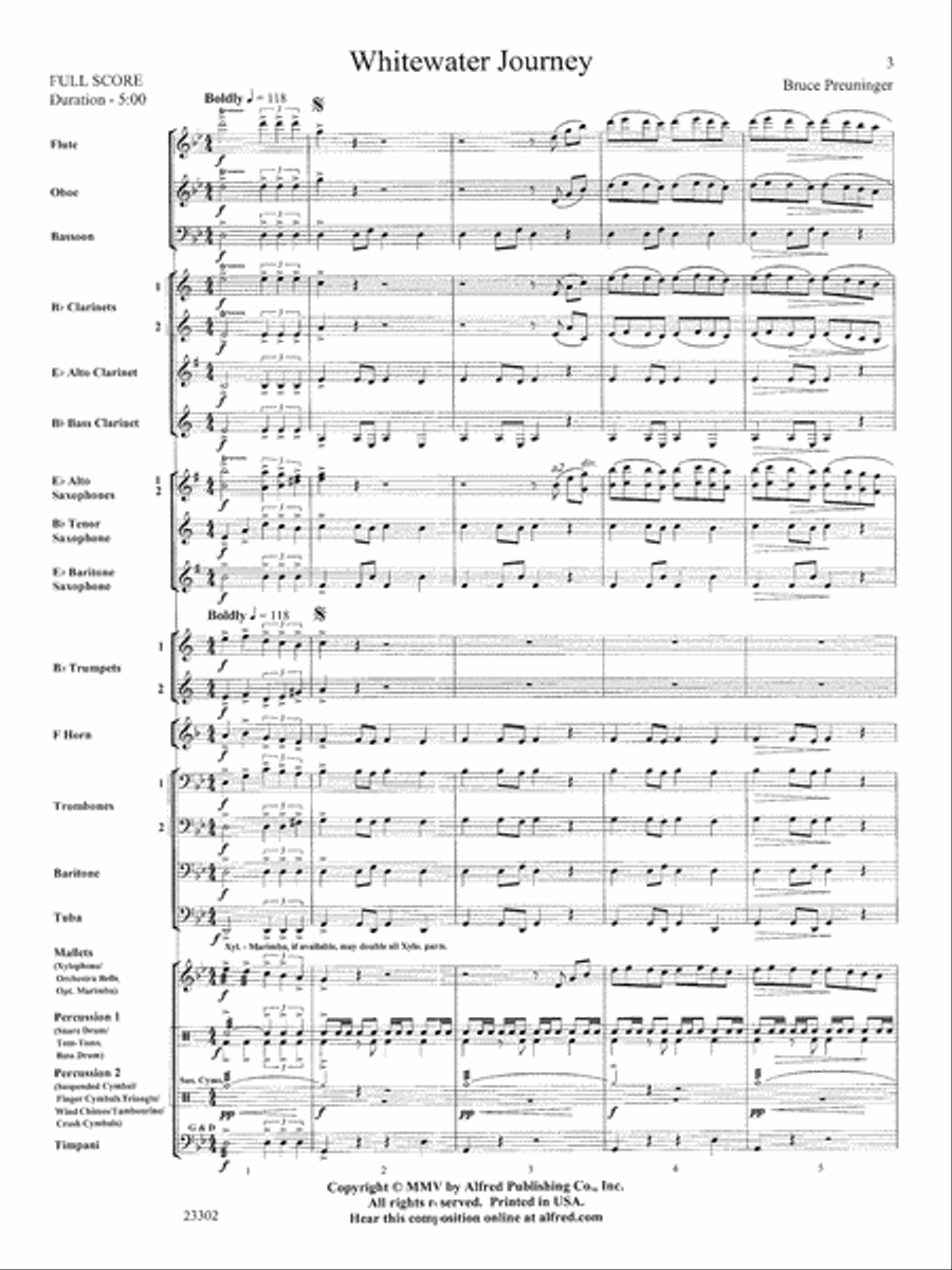 White Water Journey: Score Concert Band scores gallery preview page 3