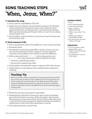 When, Jesus, When? Teacher Resource