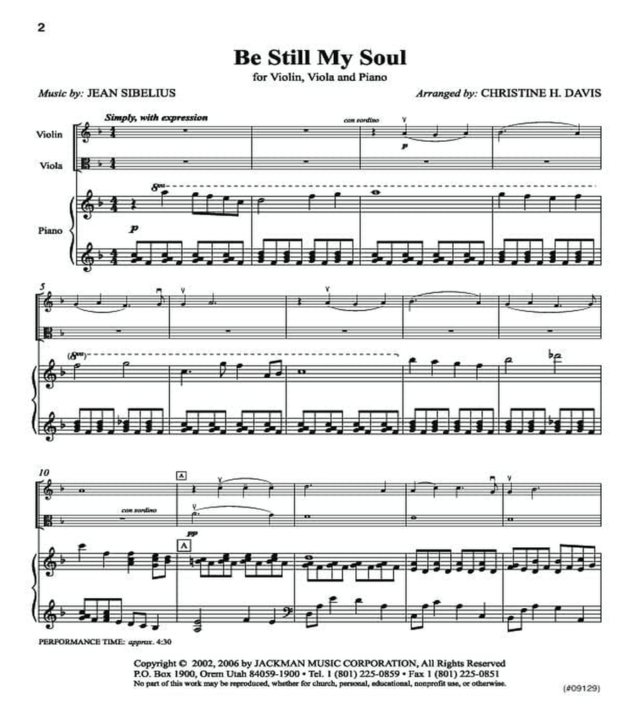 Be Still My Soul - Violin/Viola Duet String Duet scores gallery preview page 2