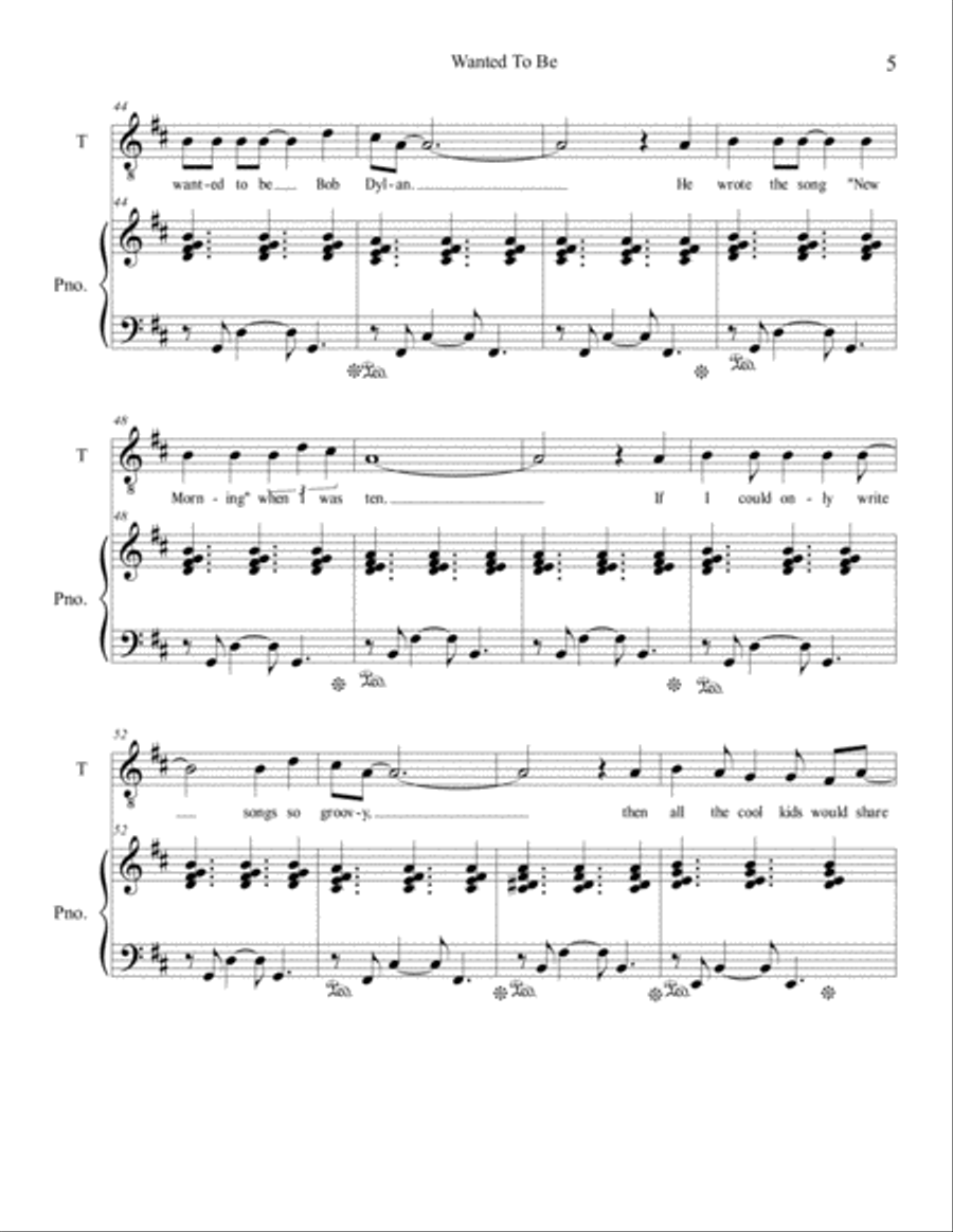 Wanted To Be Tenor Voice scores gallery preview page 5