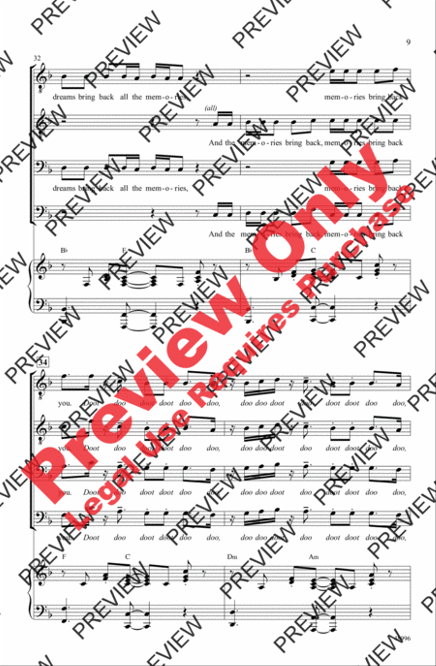 Memories Men's Choir scores gallery preview page 9