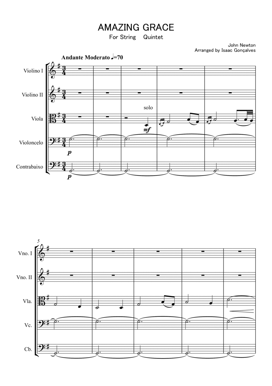 Amazing Grace String Orchestra scores gallery preview page 1