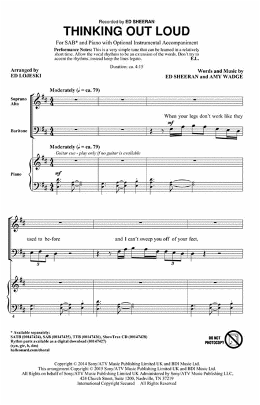 Thinking Out Loud 3-Part scores gallery preview page 2