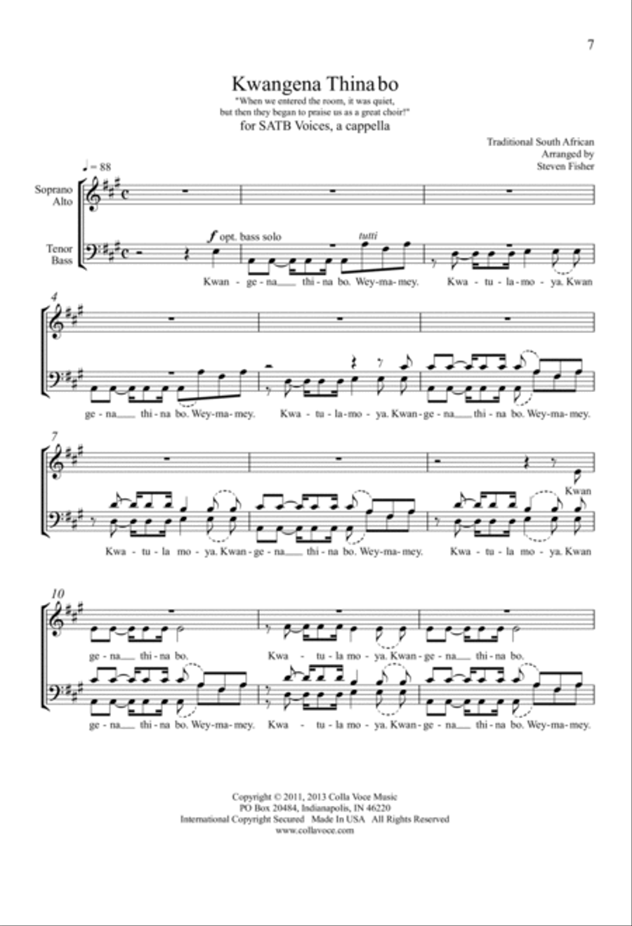 Three South African Songs 4-Part scores gallery preview page 5