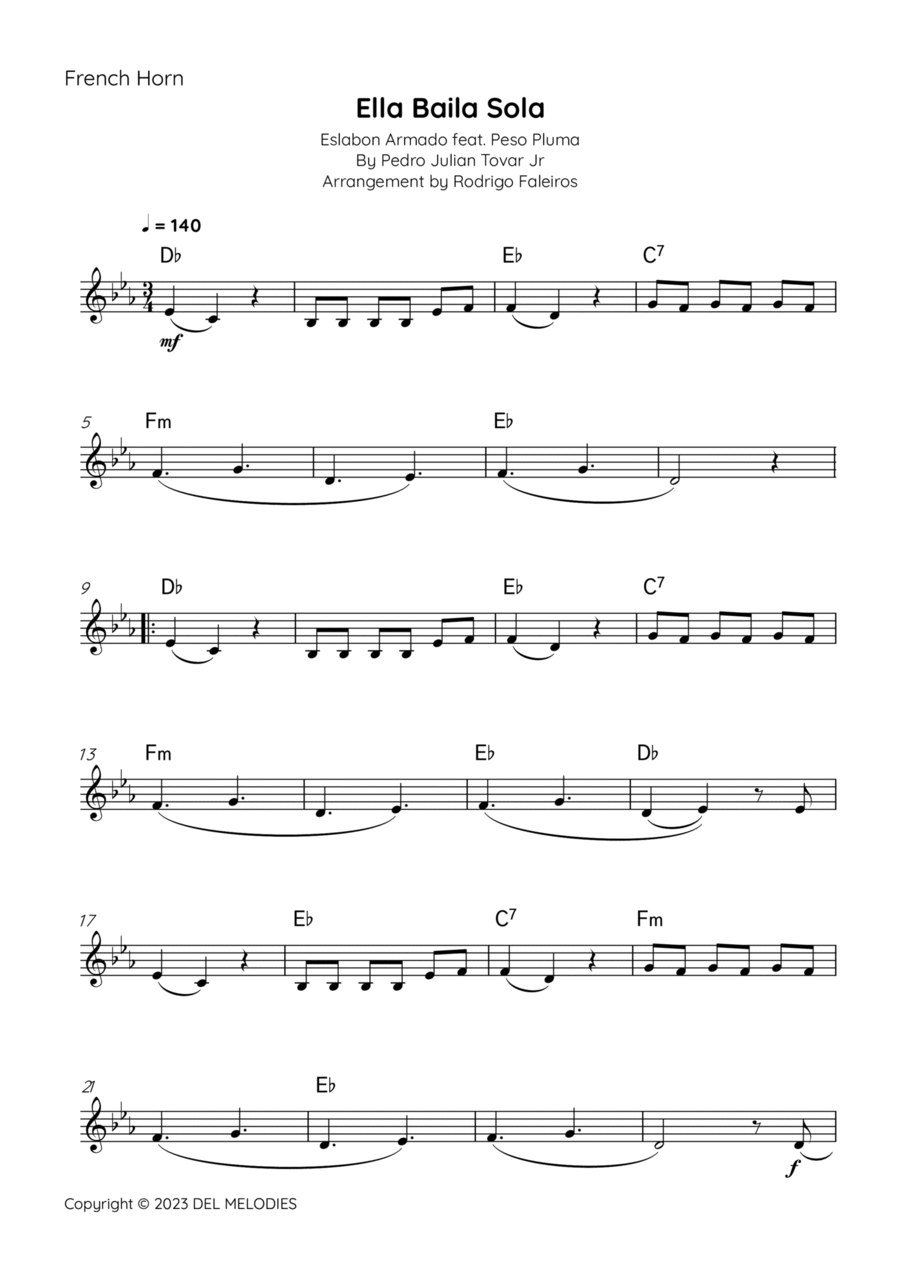 Ella Baila Sola Horn Solo scores gallery preview page 1
