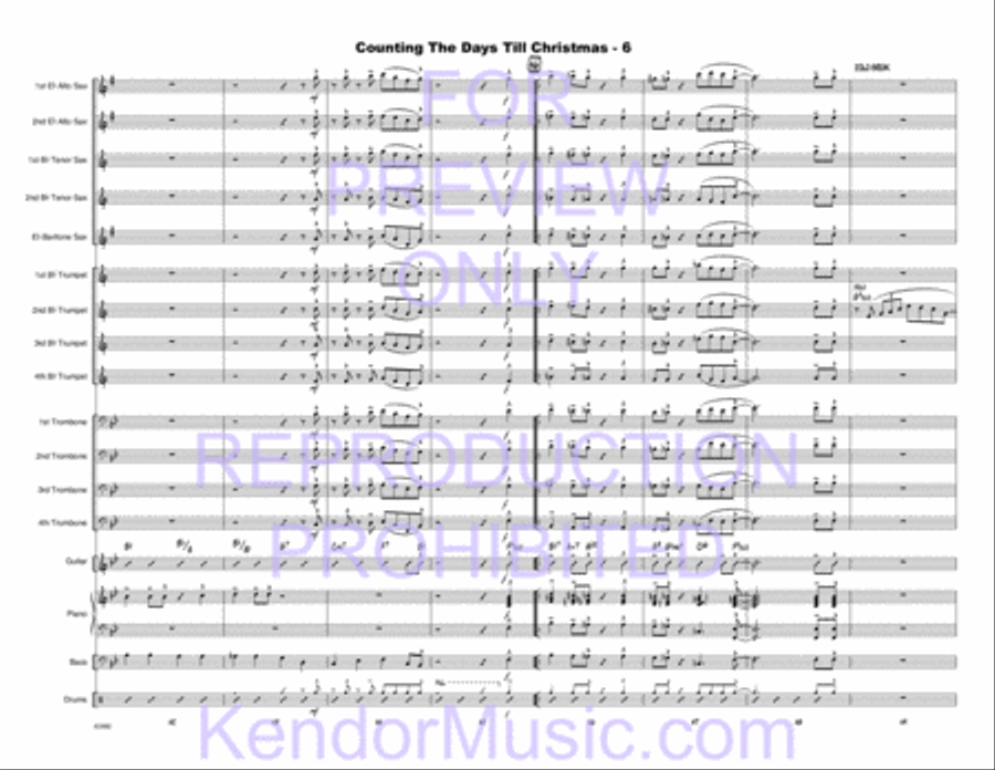 Counting The Days Till Christmas (Full Score) Jazz Ensemble scores gallery preview page 7