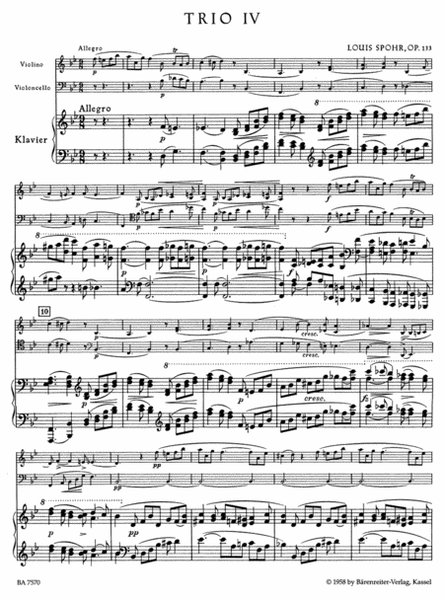 Trio for Piano, Violin and Violoncello B flat major op. 133