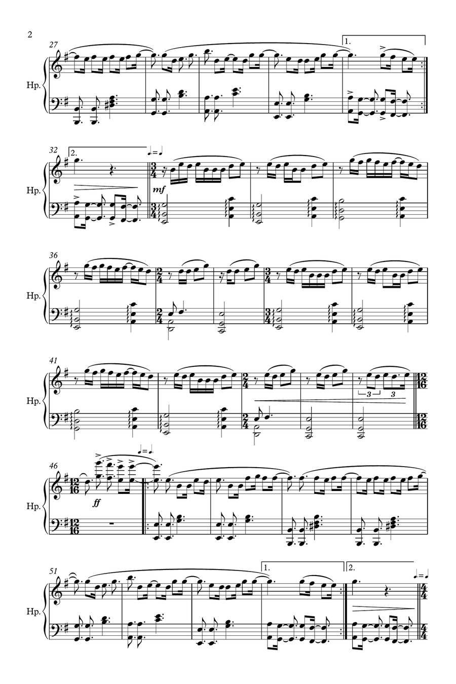 Take Me To Church Harp scores gallery preview page 2
