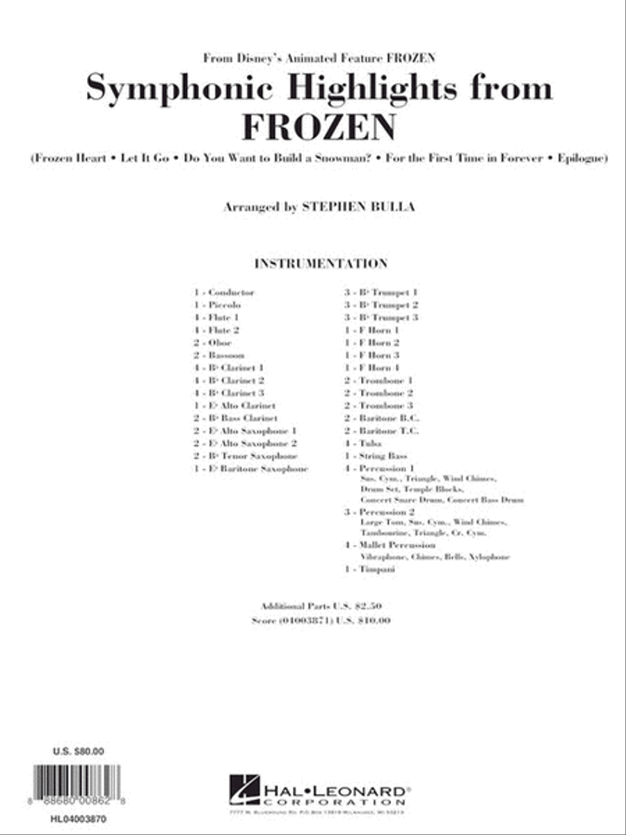 Symphonic Highlights from “Frozen” Concert Band scores gallery preview page 14