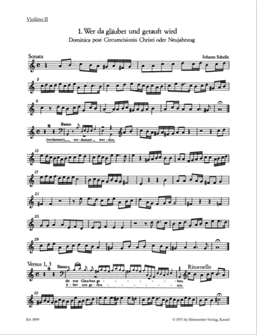 Sechs Kantaten for Solo Voice and Instruments Bass Voice scores gallery preview page 3