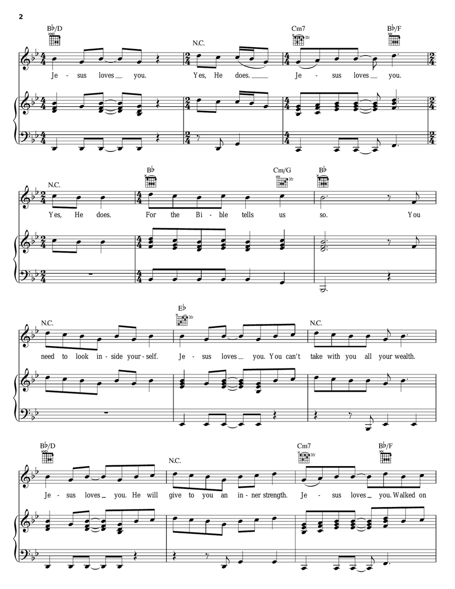 Jesus Loves You Jesus Loves You Piano, Vocal, Guitar scores gallery preview page 2