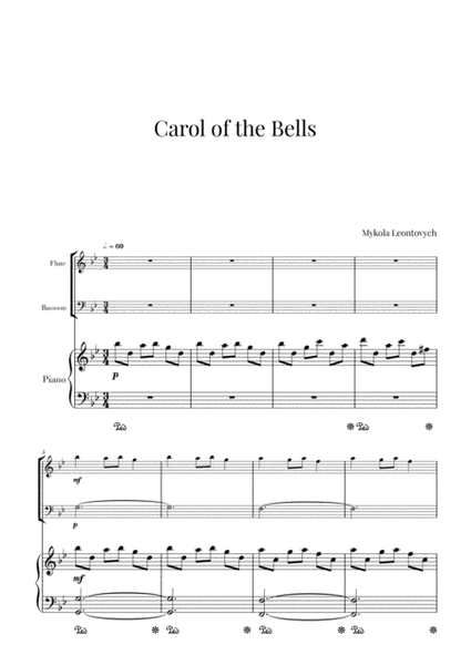 Carol of the Bells (for Flute, Bassoon and Piano) image number null