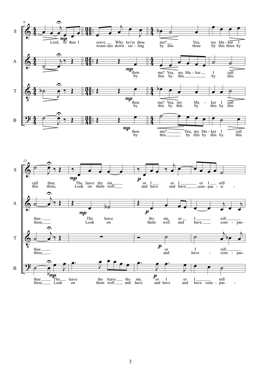 Ah, gentle Jesu - SATB choir a cappella 4-Part scores gallery preview page 3