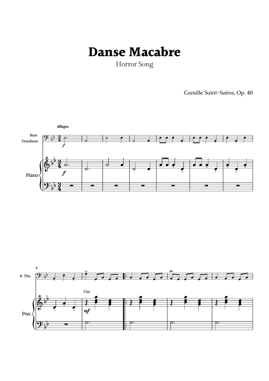 Danse Macabre by Saint-Saëns Chamber Music scores gallery preview page 1