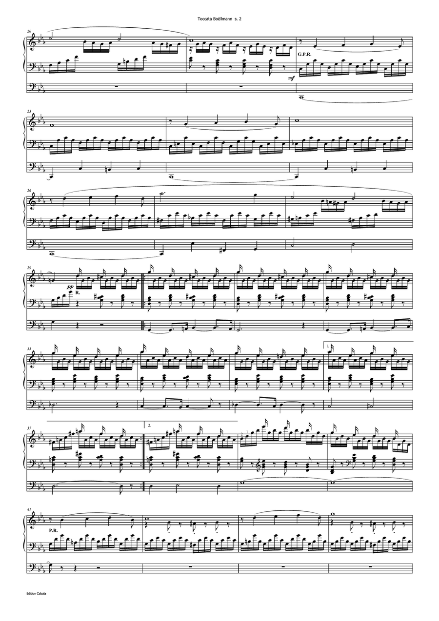 Léon Boëllmann - Toccata - Edition for concert performance, organ solo Organ Solo scores gallery preview page 3