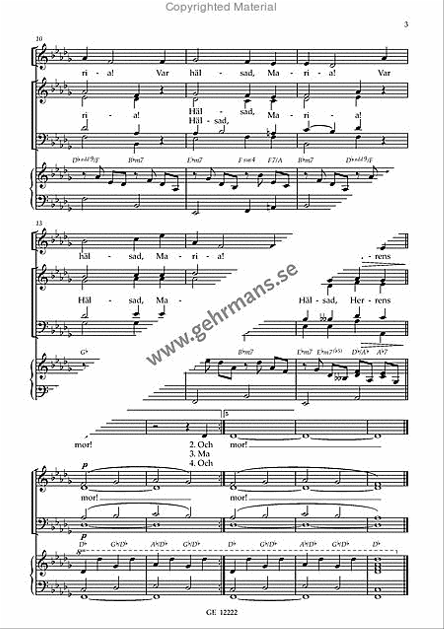 En angel kom till Maria 4-Part scores gallery preview page 3