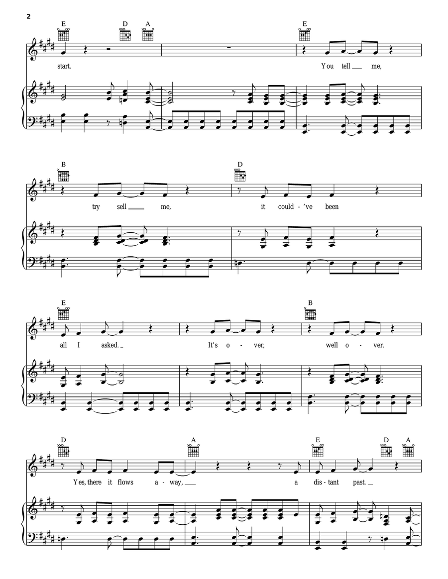 Long Dark Road Piano, Vocal, Guitar scores gallery preview page 2