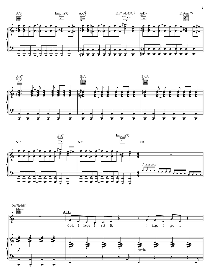 I Hope I Get It Piano, Vocal, Guitar scores gallery preview page 3