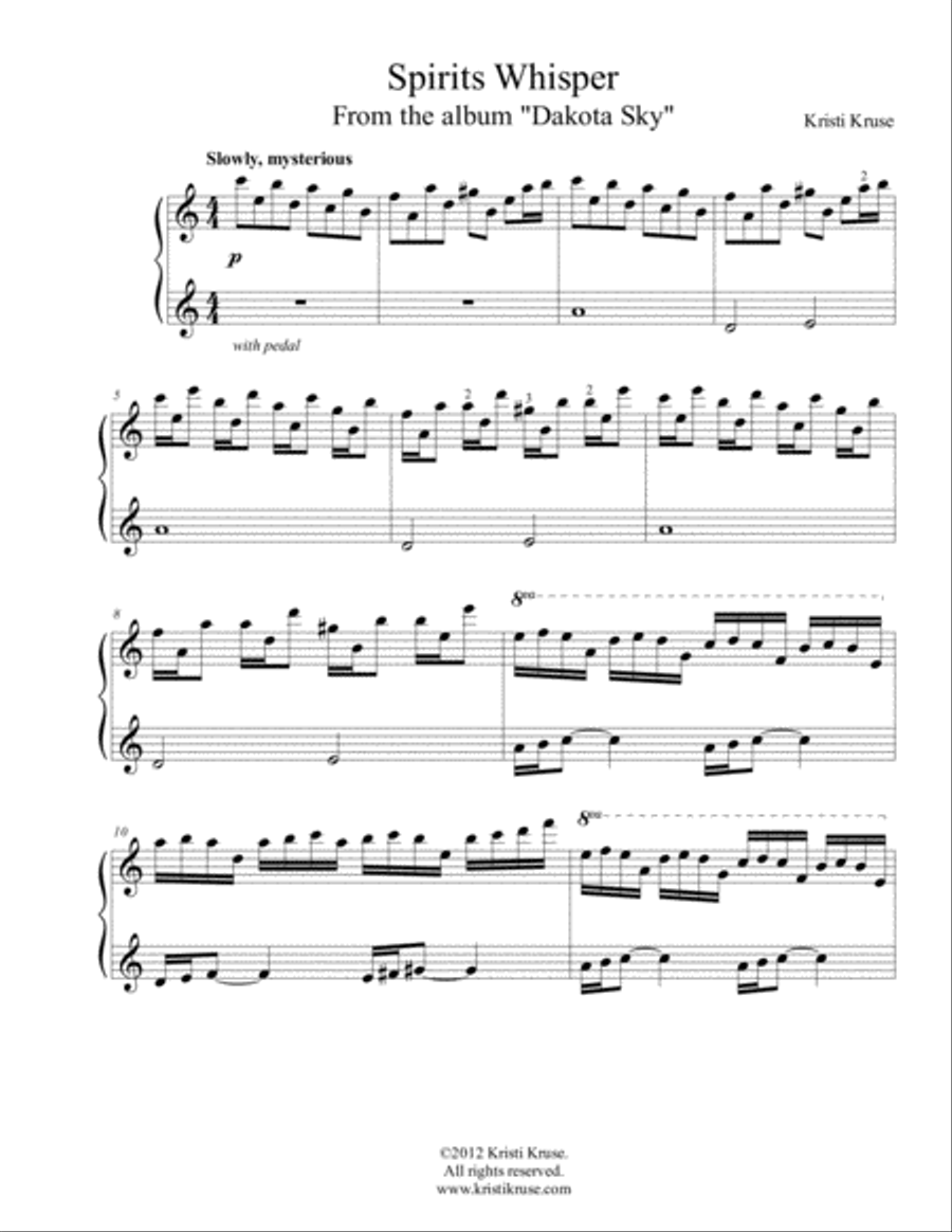 Spirits Whisper Piano Solo Piano Solo scores gallery preview page 2