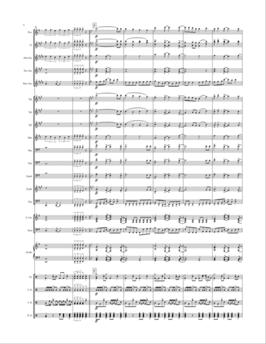 Livin' On A Prayer Marching Band scores gallery preview page 6