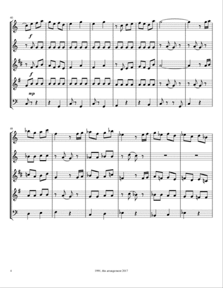Belle Belle Woodwind Quintet scores gallery preview page 4