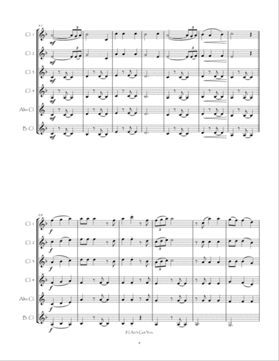 If I Ain't Got You Clarinet Choir scores gallery preview page 6