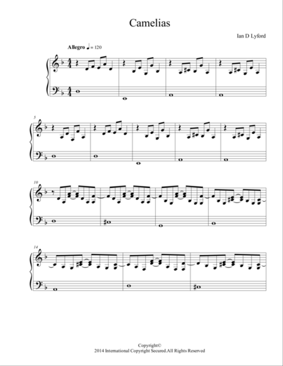 CAMELIAS Piano Solo scores gallery preview page 1