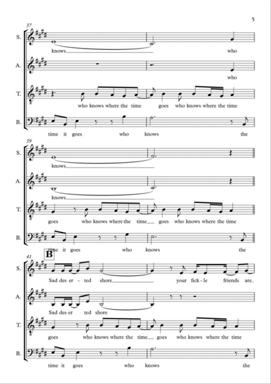 Who Knows Where The Time Goes 4-Part scores gallery preview page 5