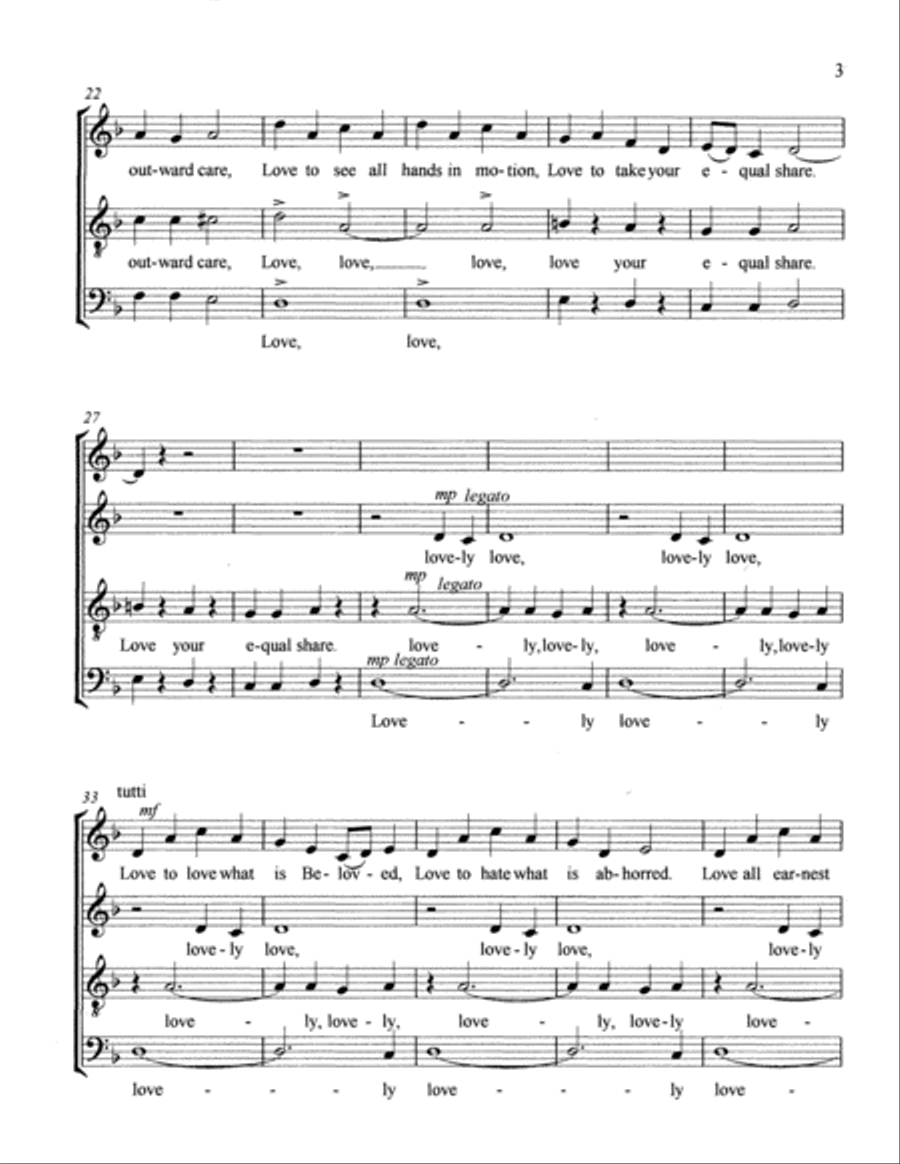 Hymn to Love 4-Part scores gallery preview page 2