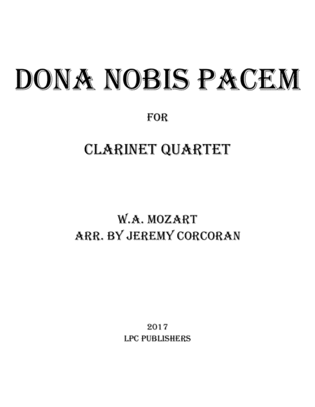 Dona Nobis Pacem for Clarinet Quartet image number null