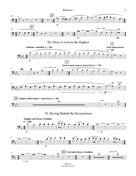 Suite from All-Night Vigil (Vespers) - Bassoon 1