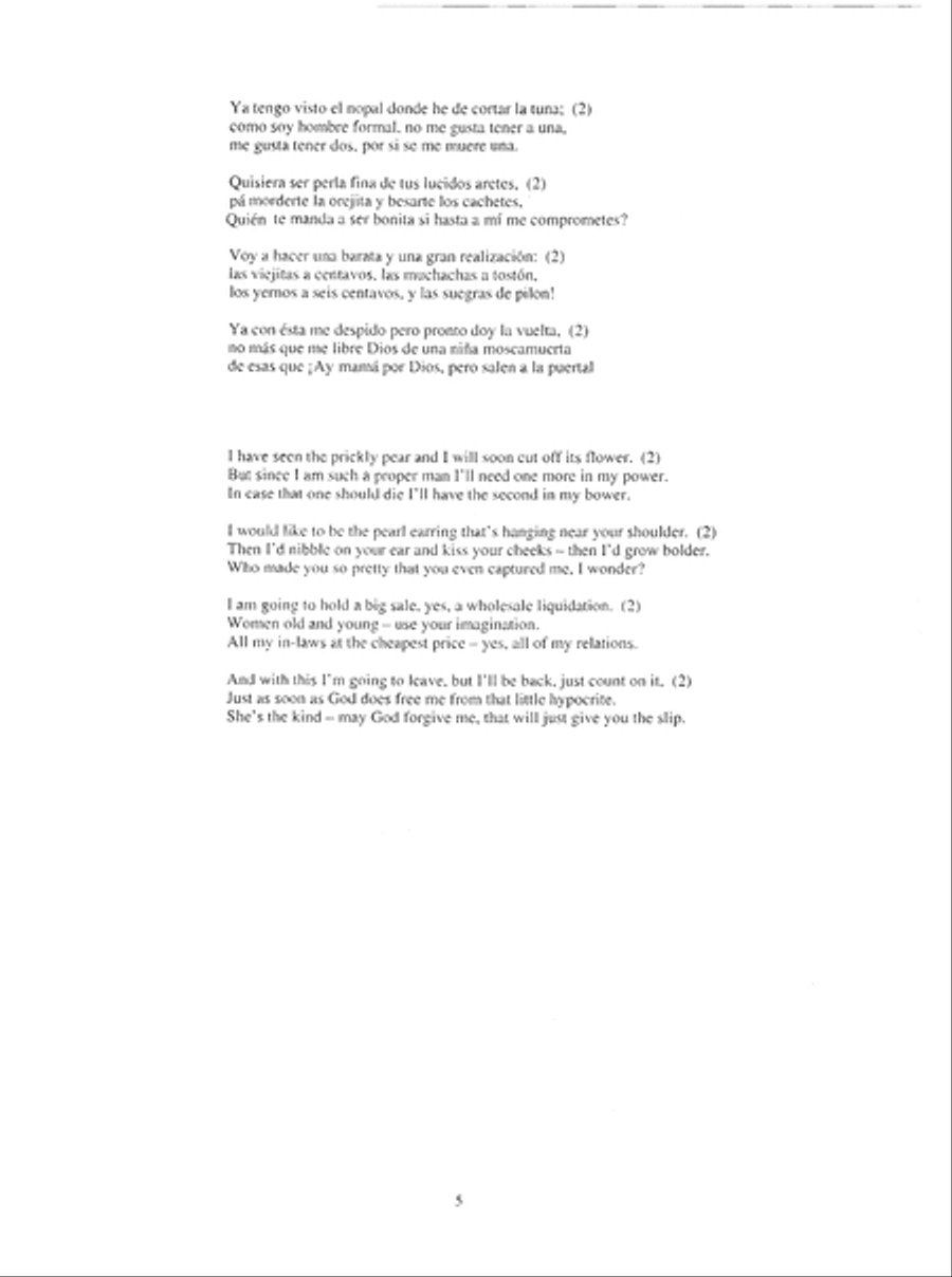 Songs of Mexico - Canciones Mejicanas Piano, Vocal scores gallery preview page 6