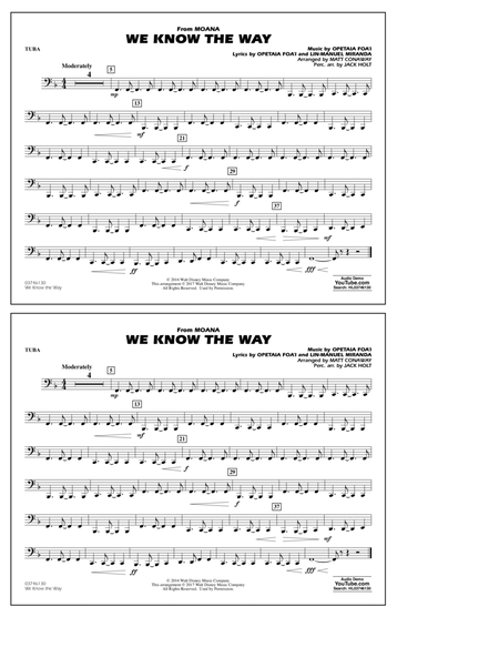 We Know the Way (from Moana) (arr. Matt Conaway) - Tuba
