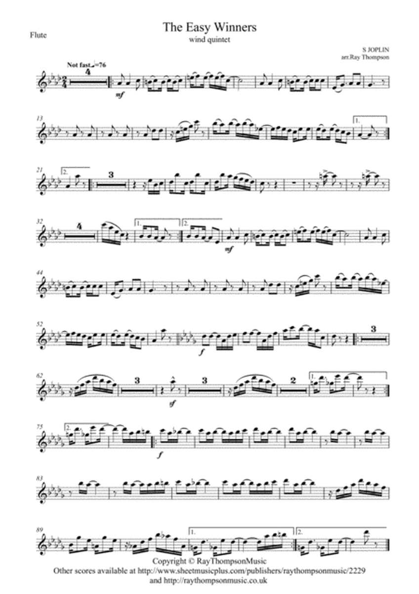 Scott Joplin: The Easy Winners (Rag) - wind quintet image number null