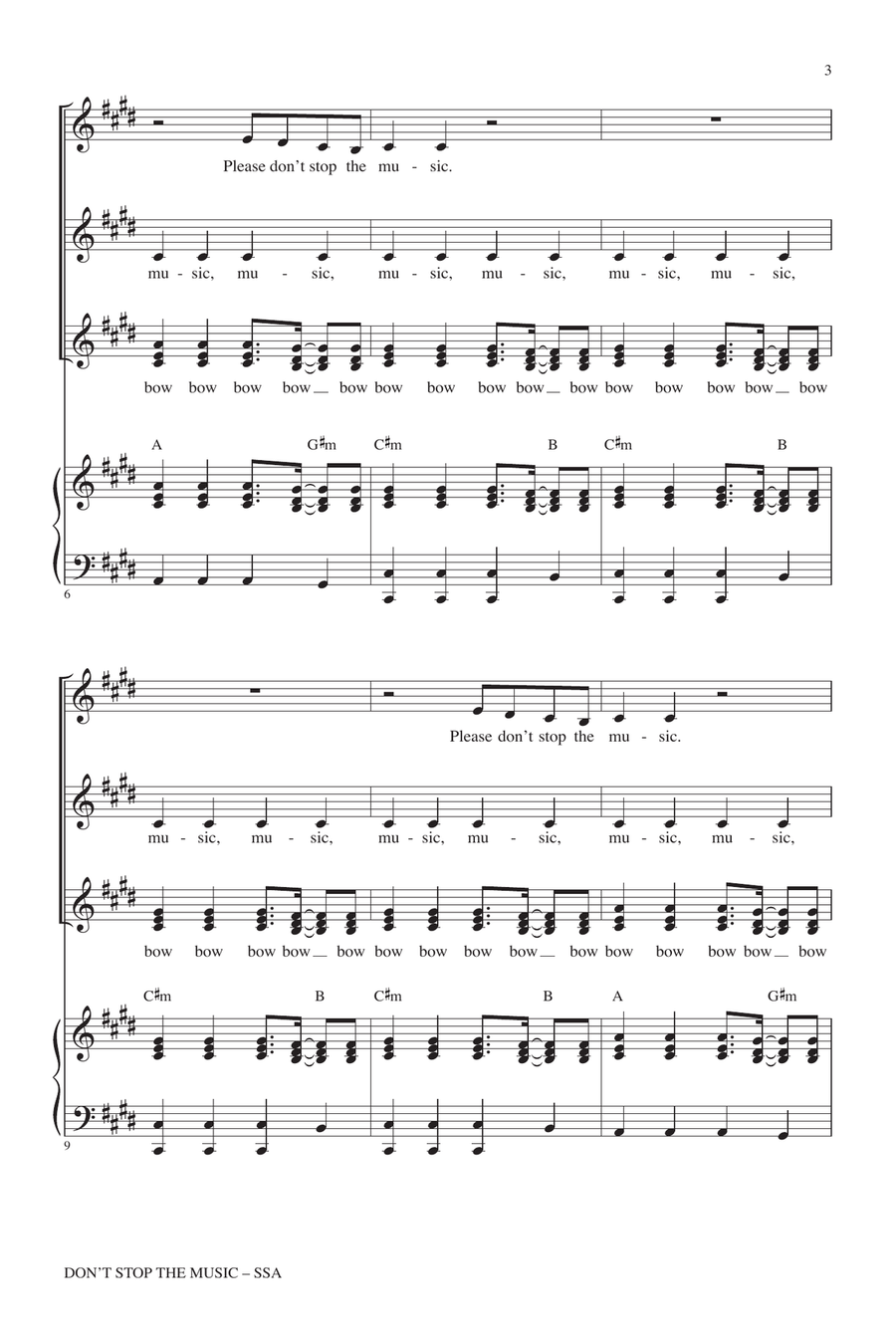 Don't Stop The Music Don't Stop The Music SSA scores gallery preview page 2