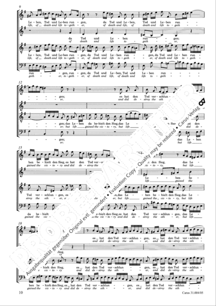 Christ lay in death's cold prison (Christ lag in Todesbanden) 4-Part scores gallery preview page 11