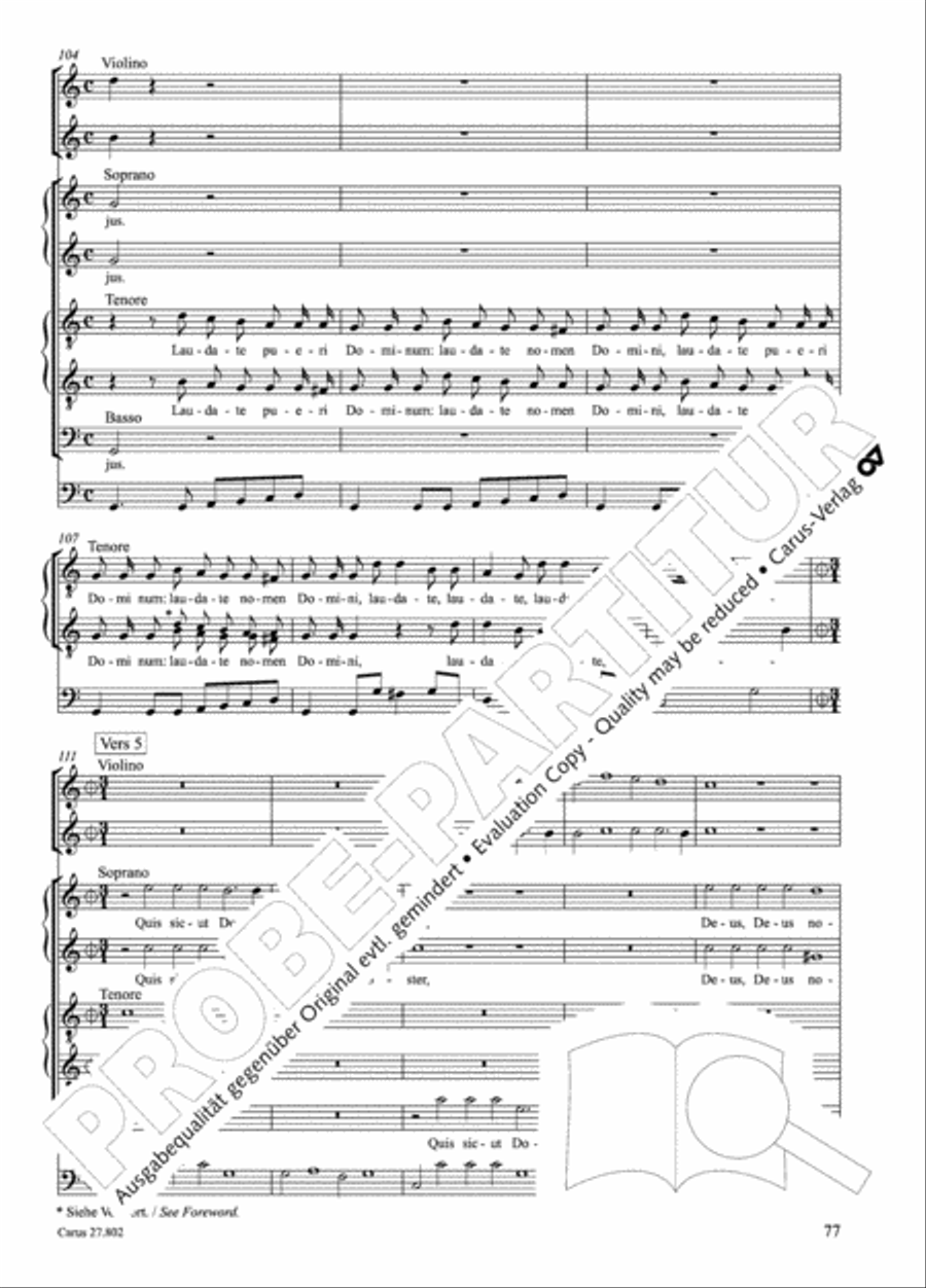 Salmi I (Selva morale e spirituale) Collection / Songbook scores gallery preview page 102