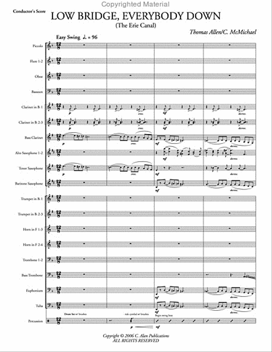 Low Bridge, Everybody Down Concert Band scores gallery preview page 2