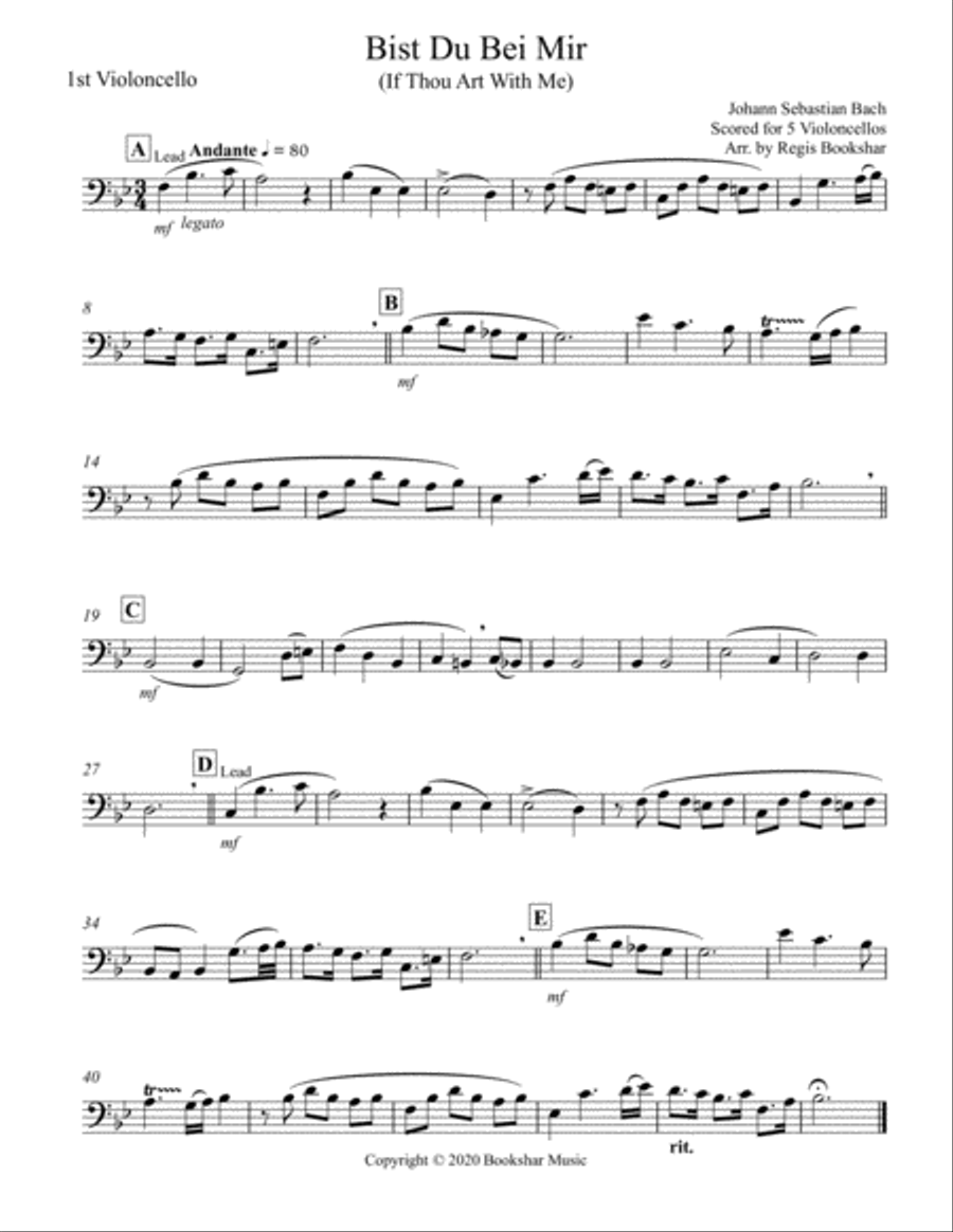 Bist Du Bei Mir (Violoncello Quintet) String Quintet scores gallery preview page 5