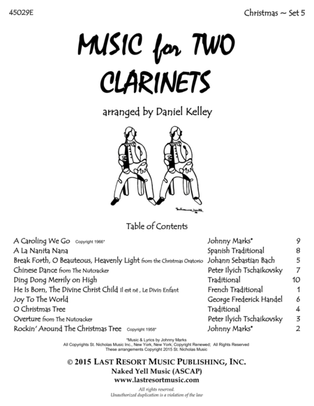 Christmas Duets for Clarinet - Set 5 - Music for Two Clarinets