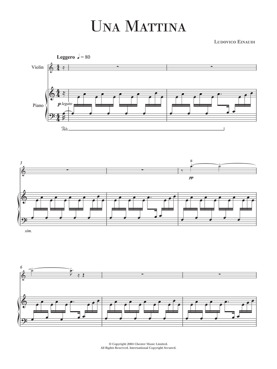 Una Mattina Violin Solo scores gallery preview page 1