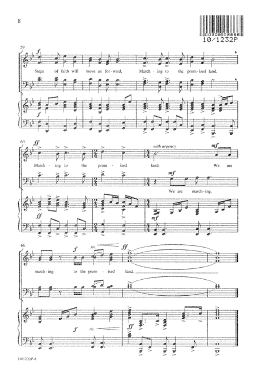 Marching to the Promised Land 4-Part scores gallery preview page 8